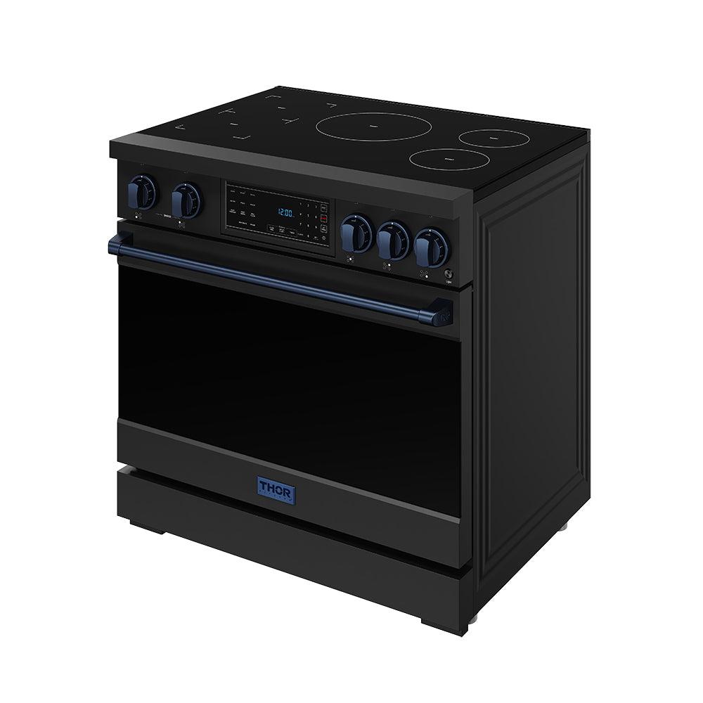 Thor Kitchen RSI36BBLU 36 Inch Professional Induction Range With Tilt Panel Touch Control In Black And Blue Gordon Ramsay Series