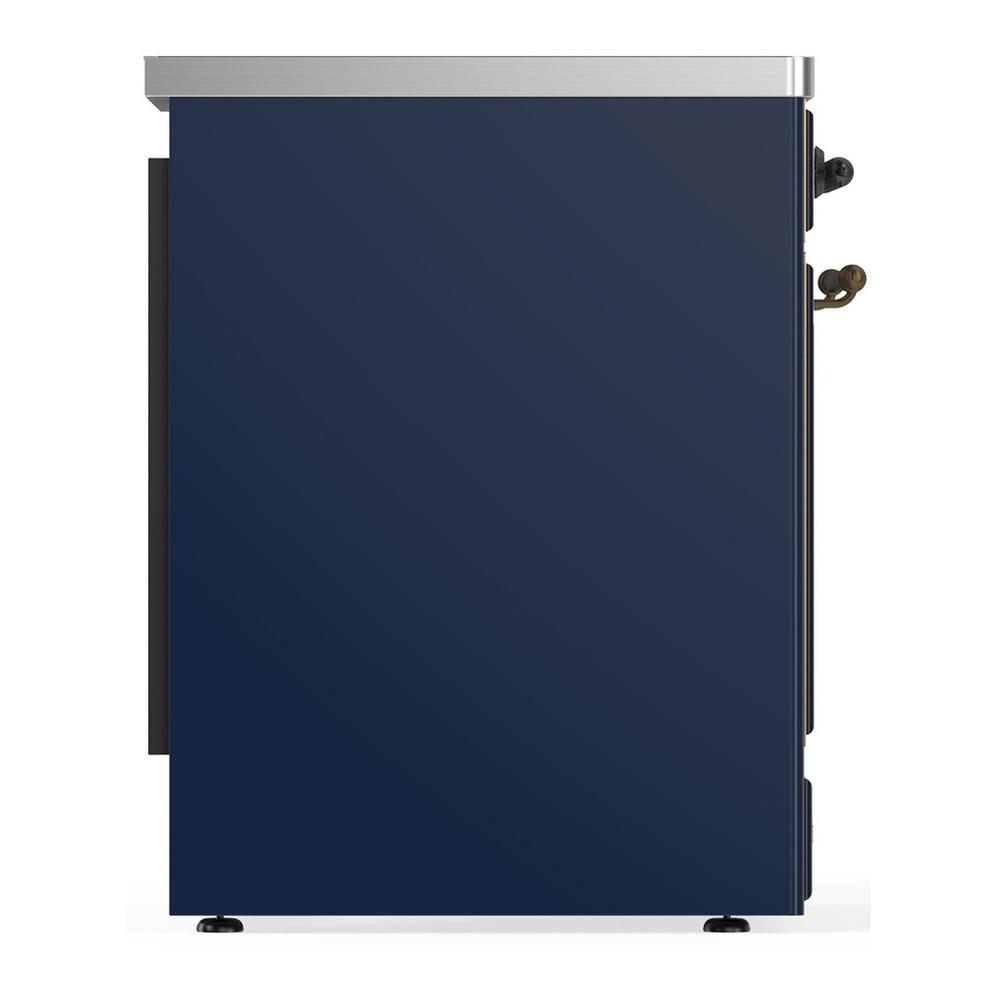 Ilve UMIB30QNR3MBB Ilve Umib30Qnr3Mbb Majestic Iii 30 Inch Induction Range With 4 Elements, 4 Cu. Ft. Oven Capacity (Solid Door, Midnight Blue, Burnished)