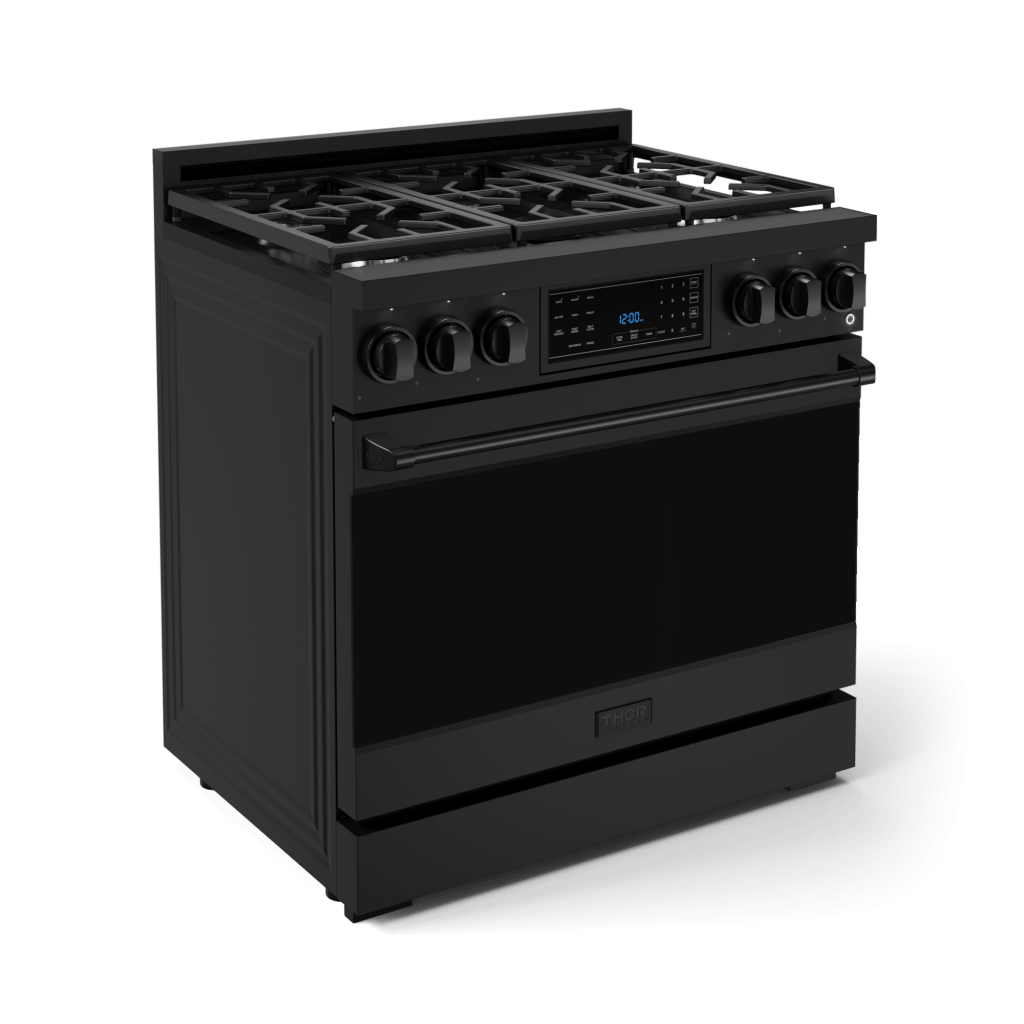 Thor Kitchen RSG36B 36 Inch Professional Gas Range With Tilt Panel Touch Control In Black Gordon Ramsay Series - Rsg36B