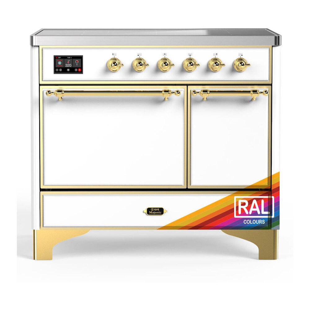 Ilve UMDIB40QNR3RAG Ilve Umdib40Qnr3Rag Majestic Iii 40 Inch Induction Range With 6 Elements, 3.82 Cu. Ft. Total Oven Capacity (Solid Door, Ral, Brass)