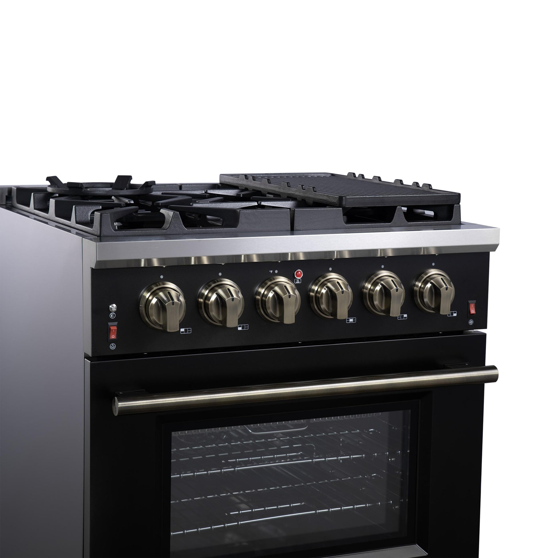 Forno FFSGS623930BLK Forno Massimo 30-Inch Black Freestanding Gas Range, 5 Burners, True Convection Oven