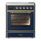 Ilve UMIB30NR3MBG Ilve Umib30Nr3Mbg Majestic Iii 30 Inch Induction Range With 4 Elements, 4 Cu. Ft. Oven Capacity (Triple Glass Door, Midnight Blue, Brass)