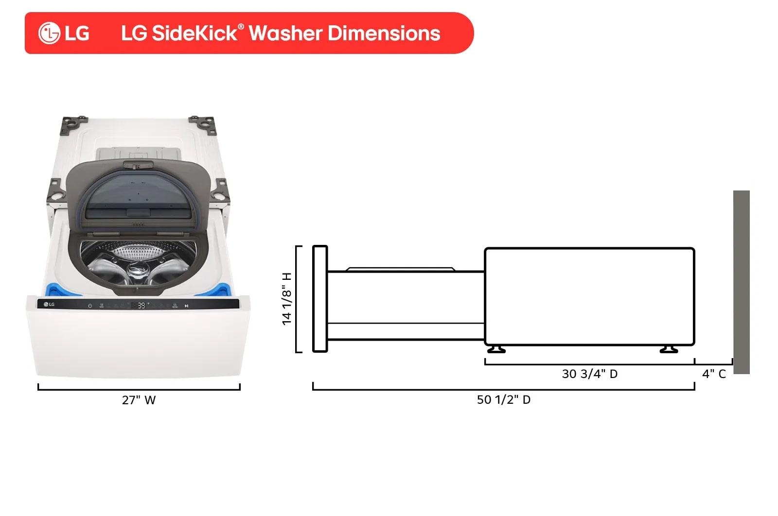 Lg WD300CA 27 Inch Lg Sidekick™ Pedestal Washer