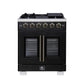 Forno FFSGS646030BLK Forno Capriasca 30-Inch Freestanding French Door Gas Range, 4 Burners, Convection Oven, Energy Efficient