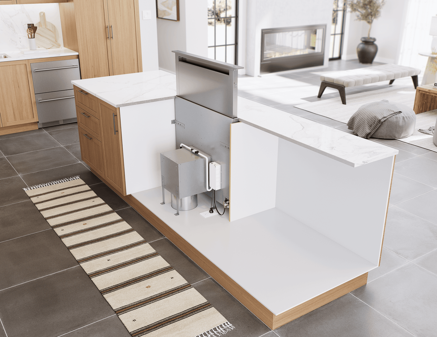 Zephyr ZTVE36AS Treviso Downdraft, 14" Rise, 36" Width, Ss, 600 Cfm