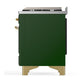 Ilve UM60FSQNR3EGG Ilve Um60Fsqnr3Egg Majestic Iii 60 Inch Dual Fuel Range With 7 Burners, Griddle And French Top, Dual Function Burner With Up To 25,000 Btu (Natural Gas, Solid Door, Emerald Green, Brass)