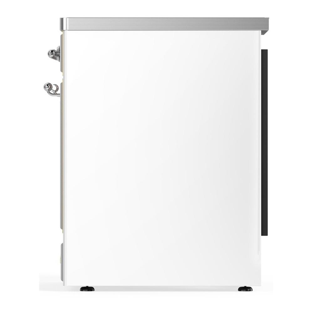 Ilve UMIB30QNR3WHC Ilve Umib30Qnr3Whc Majestic Iii 30 Inch Induction Range With 4 Elements, 4 Cu. Ft. Oven Capacity (Solid Door, White, Chrome)
