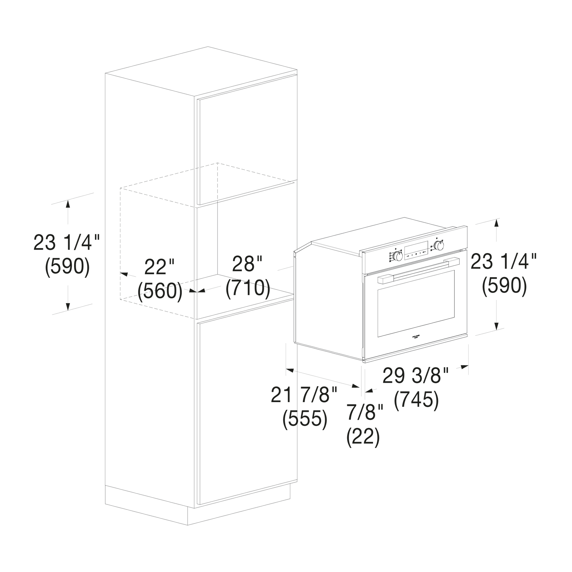 Fulgor Milano F1MSM30MB1 30" Multifunction Easy-Clean Oven