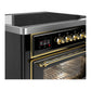 Ilve UMIB36NR3BKG Ilve Umib36Nr3Bkg Majestic Iii 36 Inch Induction Range With 6 Elements, 3.5 Cu. Ft. Total Oven Capacity (Triple Glass Door, Glossy Black, Brass)