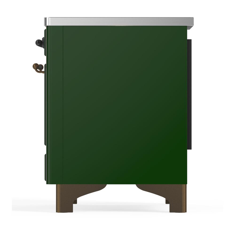 Ilve UMDIB40QNR3EGB Ilve Umdib40Qnr3Egb Majestic Iii 40 Inch Induction Range With 6 Elements, 3.82 Cu. Ft. Total Oven Capacity (Solid Door, Emerald Green, Burnished)