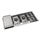 Ilve UHCPT125FSSLP Ilve Uhcpt125Fsslp Professional Plus Ii 48 Inch Built-In Gas Cooktop With Total Black Brass Burners, In Stainless Steel (6 Sealed Burners + Left Griddle, Liquid Propane)