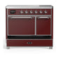 Ilve UMDIB40QNR3BUC Ilve Umdib40Qnr3Buc Majestic Iii 40 Inch Induction Range With 6 Elements, 3.82 Cu. Ft. Total Oven Capacity (Solid Door, Burgundy, Chrome)