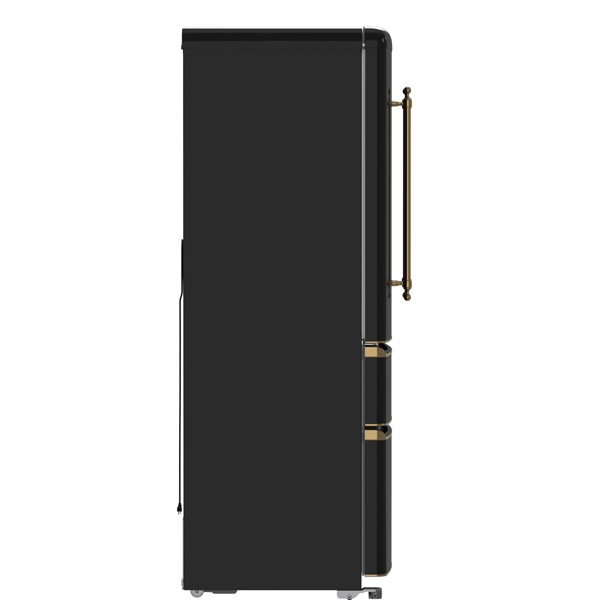Forno FFFFD179133BLK Forno Luigi 33-Inch French Door Refrigerator, 18 Cu.Ft, Black Finish, Antique Brass Handles, Energy Star Certified