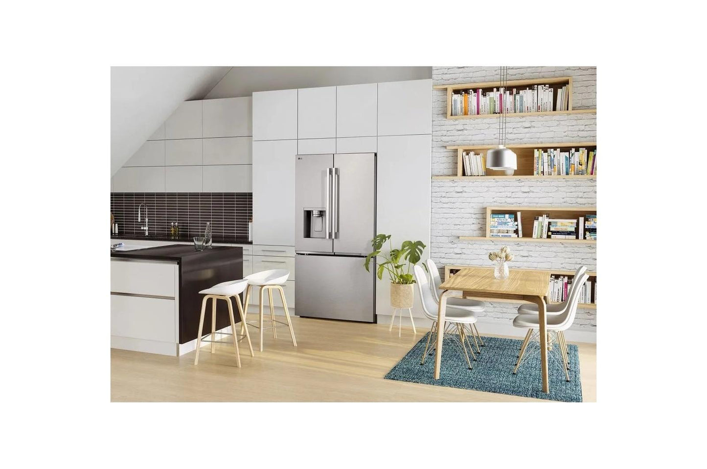 Lg LF24Z6330S 24 Cu. Ft. Counter-Depth Max&#8482; With Zero Clearance&#8482; 3-Door French Door Refrigerator