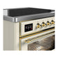 Ilve UMIB36NR3AWG Ilve Umib36Nr3Awg Majestic Iii 36 Inch Induction Range With 6 Elements, 3.5 Cu. Ft. Total Oven Capacity (Triple Glass Door, Antique White, Brass)