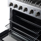 Forno FFSGS619730 Forno Marco 30-Inch Dual Fuel Range, Stainless Steel, 4 Burners, 37,000 Btu, True Convection Oven, Energy Efficient