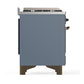 Ilve UMD40FNR3BGBLP Ilve Umd40Fnr3Bgblp Majestic Iii 40 Inch Dual Fuel Range With 6 Burners And Griddle, Dual Function Burner Up To 25,000 Btu (Liquid Propane, Triple Glass Door, Blue Grey, Burnished)