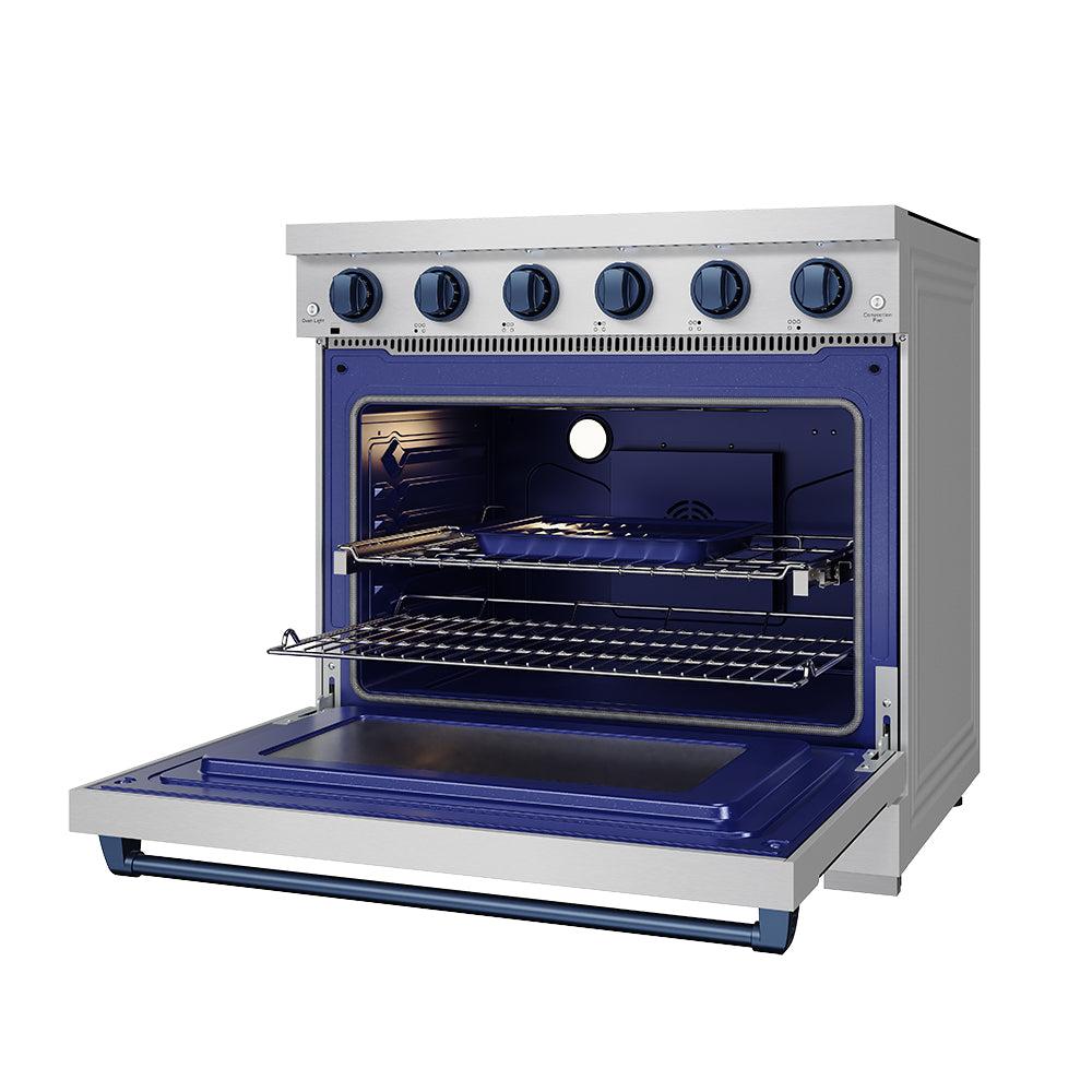Thor Kitchen RSE36PBLU 36 Inch Professional Electric Range In Stainless Steel/Blue Gordon Ramsay Series