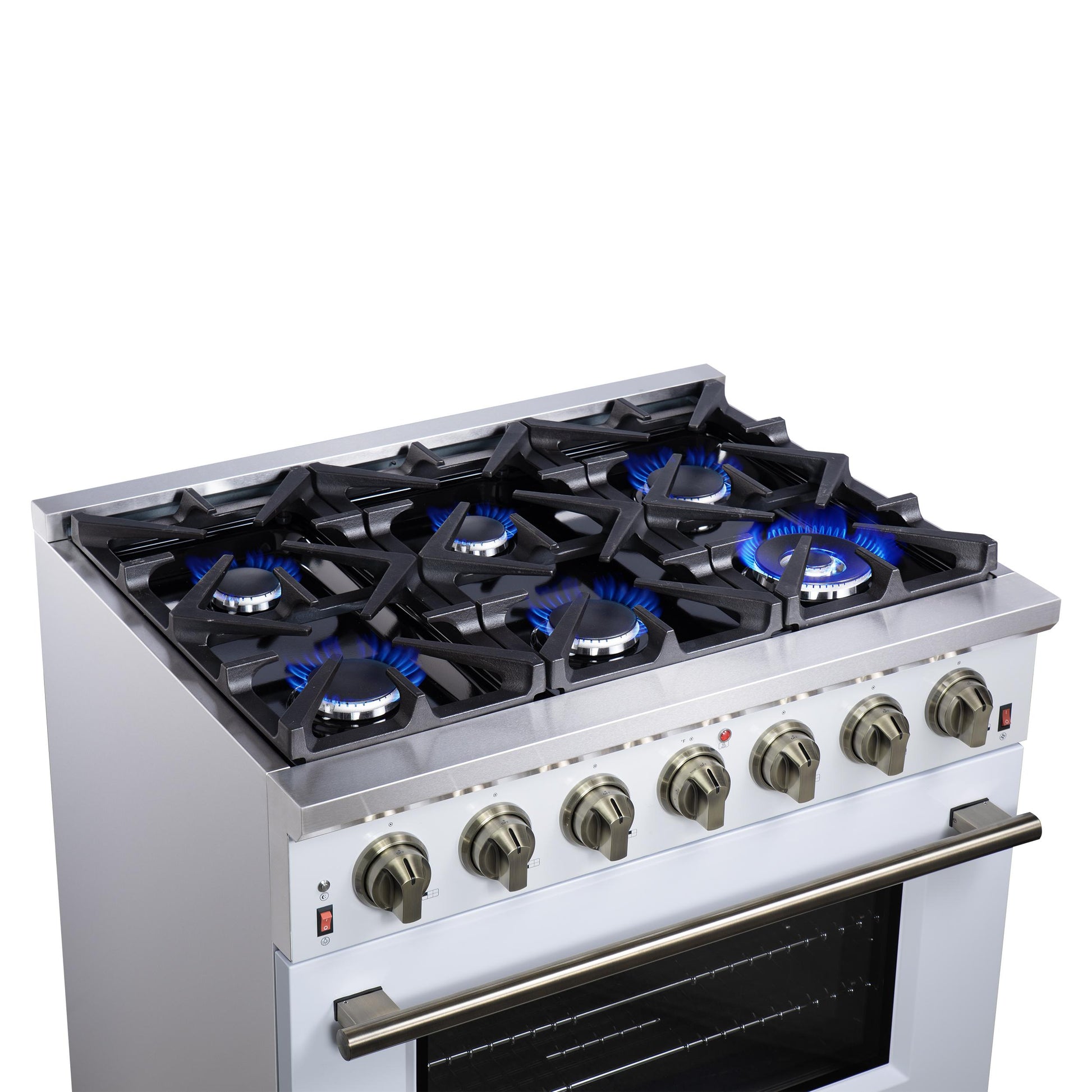 Forno FFSGS623936WHT Forno Massimo 36-Inch White Freestanding Gas Range, 6 Sealed Burners, Convection Oven, Energy Efficient