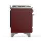 Ilve UM48FSNR3BUC Ilve Um48Fsnr3Buc Majestic Iii 48 Inch Dual Fuel Range With 5 Black Brass Burners, Griddle And French Top, Dual Function Burner Up To 25,000 Btu (Natural Gas, Triple Glass Door, Burgundy, Chrome)