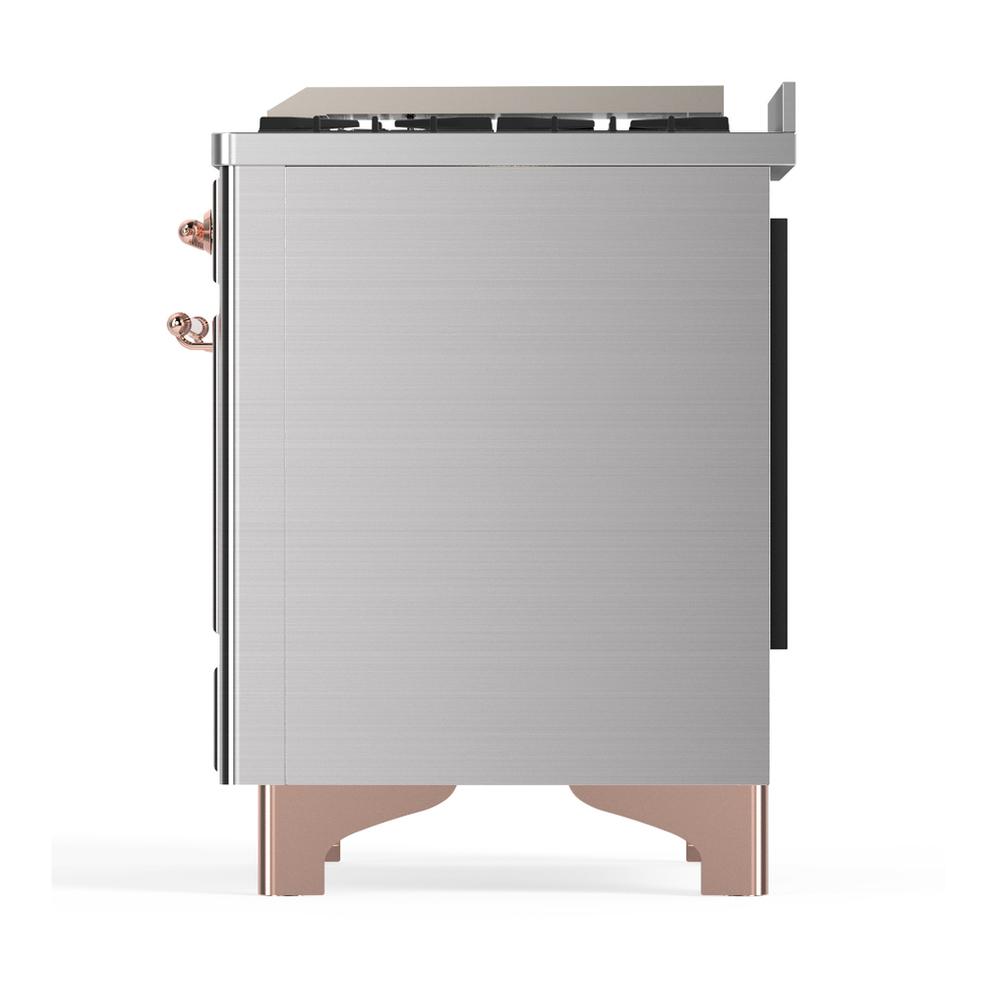 Ilve UM48FNR3SSP Ilve Um48Fnr3Ssp Majestic Iii 48 Inch Dual Fuel Range With 8 Burners And Griddle, Dual Function Burner Up To 25,000 Btu (Natural Gas, Triple Glass Door, Stainless Steel, Copper)