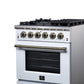 Forno FFSGS623930WHT Forno Massimo 30-Inch White Freestanding Gas Range, 5 Burners, True Convection Oven