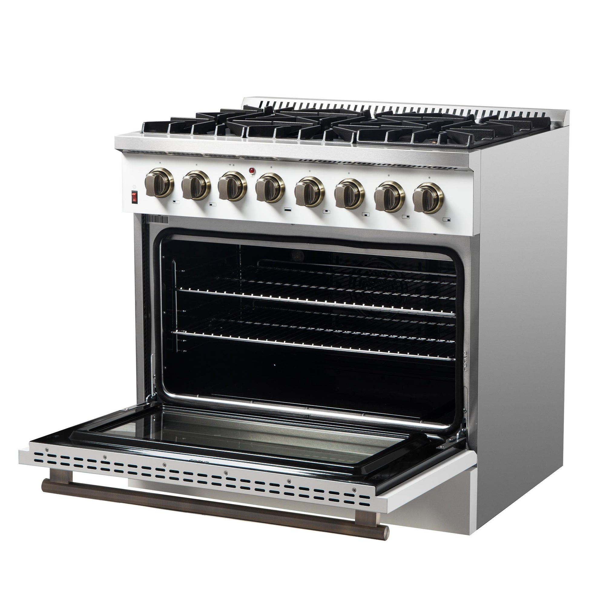Forno FFSGS615636WHT Forno Galiano 36" Freestanding Dual Fuel Range In White