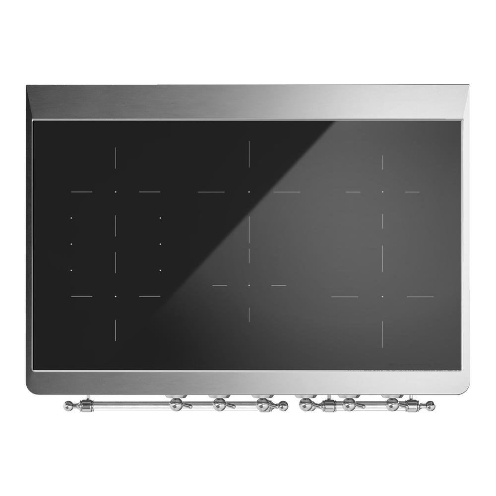 Ilve UMDIB40NR3AWC Ilve Umdib40Nr3Awc Majestic Iii 40 Inch Induction Range With 6 Elements, 3.82 Cu. Ft. Total Oven Capacity (Triple Glass Door, Antique White, Chrome)