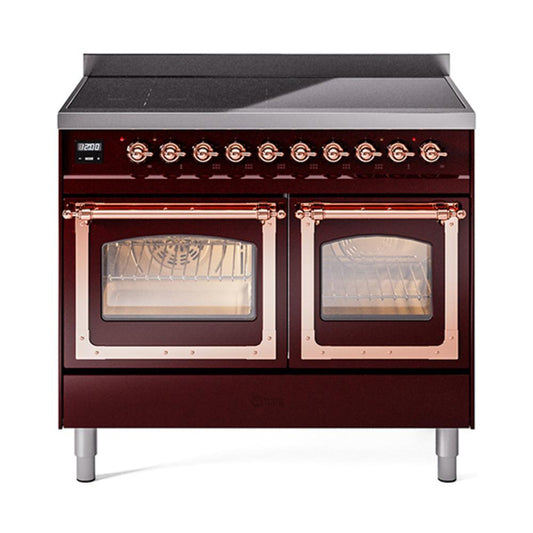 Ilve UNDI406NMPBUP Ilve Undi406Nmpbup Nostalgie Ii Noblesse 40" Induction Range (Triple Glass Door, Burgundy, Copper)