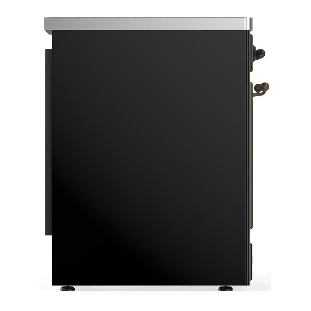 Ilve UMIB30NR3BKB Ilve Umib30Nr3Bkb Majestic Iii 30 Inch Induction Range With 4 Elements, 4 Cu. Ft. Oven Capacity (Triple Glass Door, Glossy Black, Burnished)