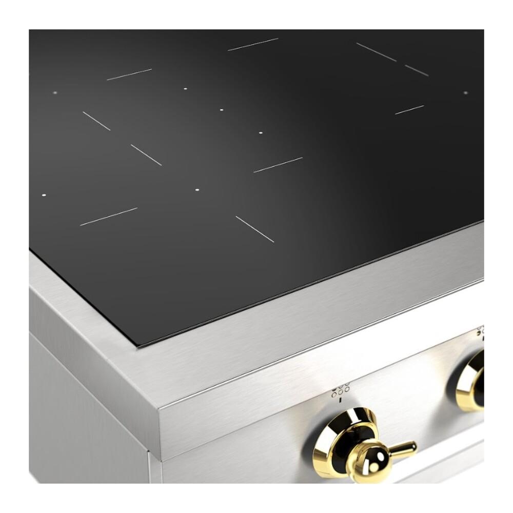 Ilve UHCPI366NSSG Ilve Uhcpi366Nssg Nostalgie Ii 36 Inch Built-In Induction Rangetop With 6 Elements (Stainless Steel, Brass)