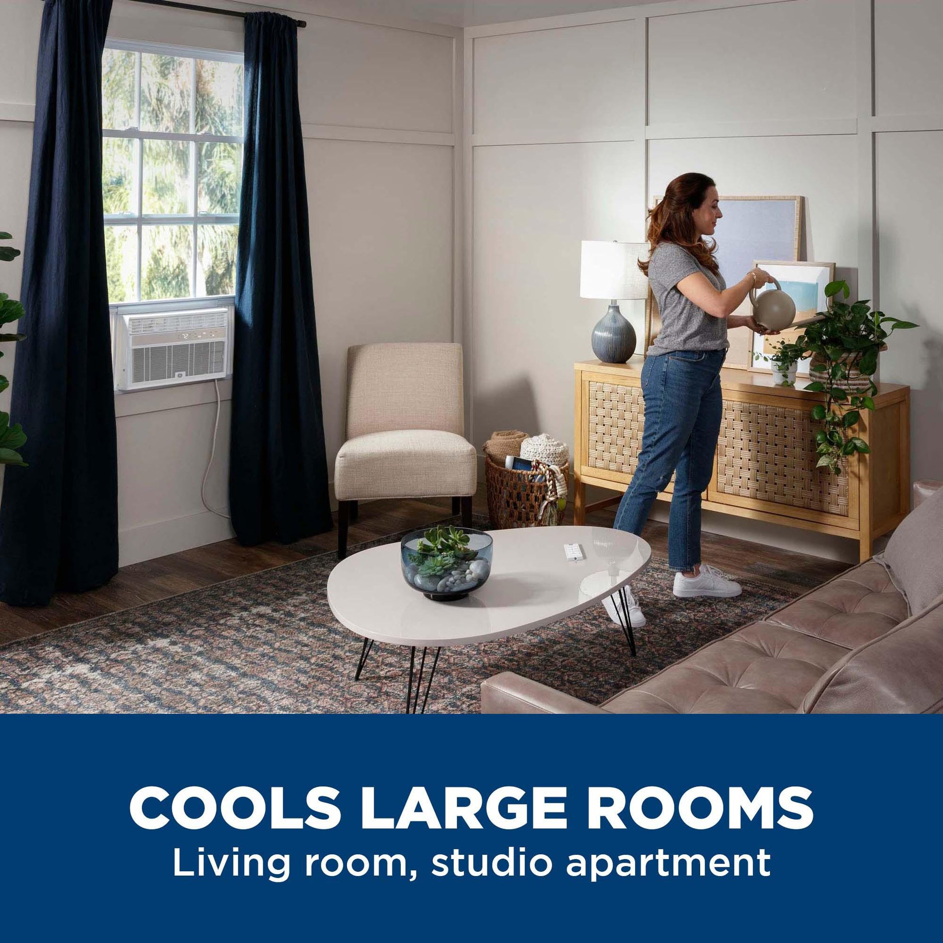 Ge Appliances AWCS12WWF Ge® 12,000 Btu Smart Electronic Window Air Conditioner For Large Rooms Up To 550 Sq. Ft.