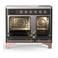 Ilve UMDIB40NR3MGP Ilve Umdib40Nr3Mgp Majestic Iii 40 Inch Induction Range With 6 Elements, 3.82 Cu. Ft. Total Oven Capacity (Triple Glass Door, Graphite Matte, Copper)