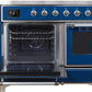 Ilve UMDI10NS3MBC Majestic Ii 40 Inch Electric Freestanding Range In Blue With Chrome Trim