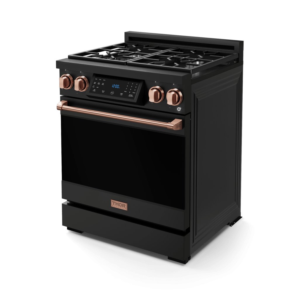 Thor Kitchen RSG30BLPRSG 30 Inch Professional Lp Range With Tilt Panel Touch Control In Matte Black/Rose Gold Gordon Ramsay Series - Rsg30Blp-Rsg
