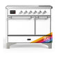Ilve UMDIB40QNR3RAC Ilve Umdib40Qnr3Rac Majestic Iii 40 Inch Induction Range With 6 Elements, 3.82 Cu. Ft. Total Oven Capacity (Solid Door, Ral, Chrome)