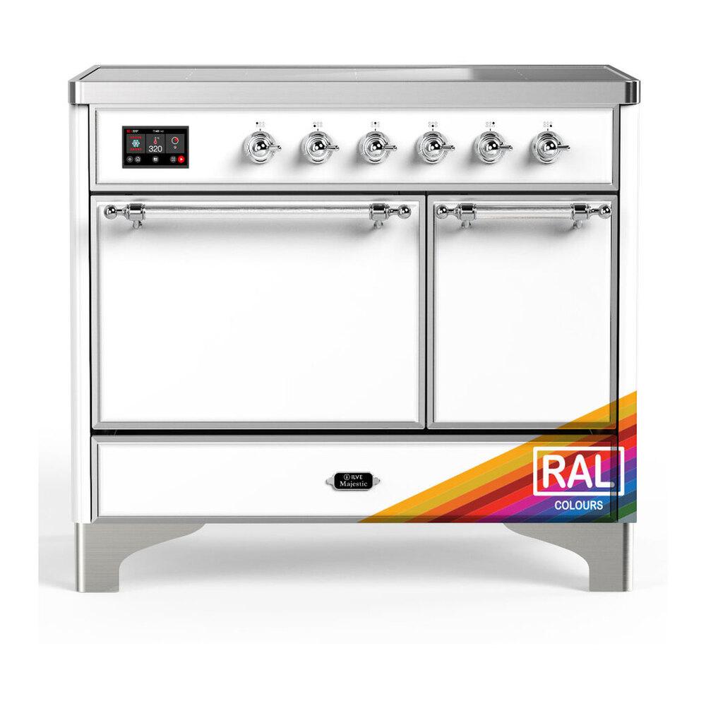 Ilve UMDIB40QNR3RAC Ilve Umdib40Qnr3Rac Majestic Iii 40 Inch Induction Range With 6 Elements, 3.82 Cu. Ft. Total Oven Capacity (Solid Door, Ral, Chrome)