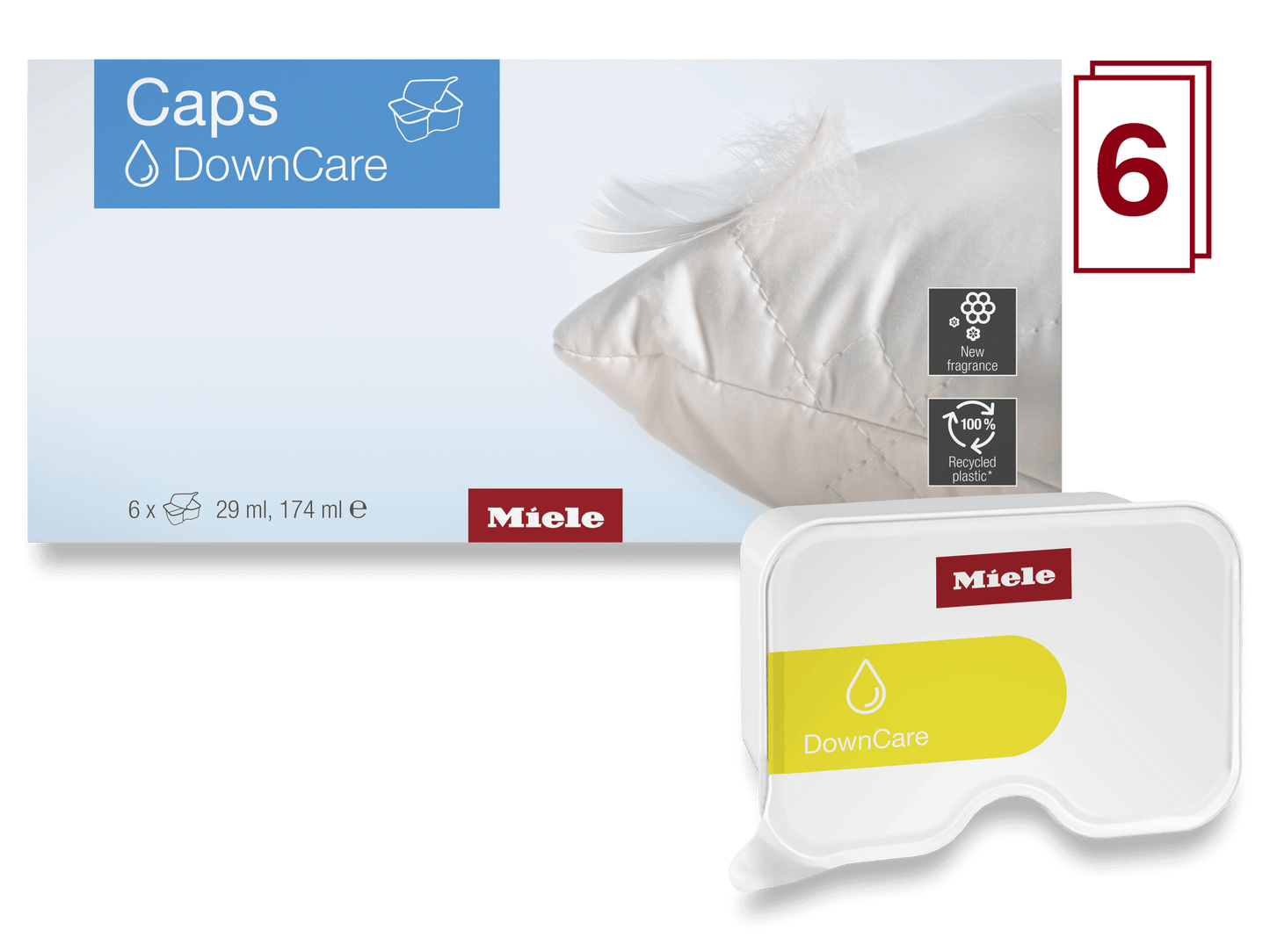 Miele WACDC0602L Downcare Capsules - 6-Pack Of Special Detergent For Down Fabrics. Easyopen.