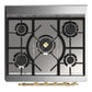 Ilve UM30QNR3MBG Ilve Um30Qnr3Mbg Majestic Iii 30 Inch Dual Fuel Range With 5 Black Brass Burners, Dual Function Burner Up To 25,000 Btu (Natural Gas, Solid Door, Midnight Blue, Brass)