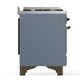 Ilve UM48FNR3BGB Ilve Um48Fnr3Bgb Majestic Iii 48 Inch Dual Fuel Range With 8 Burners And Griddle, Dual Function Burner Up To 25,000 Btu (Natural Gas, Triple Glass Door, Blue Grey, Burnished)