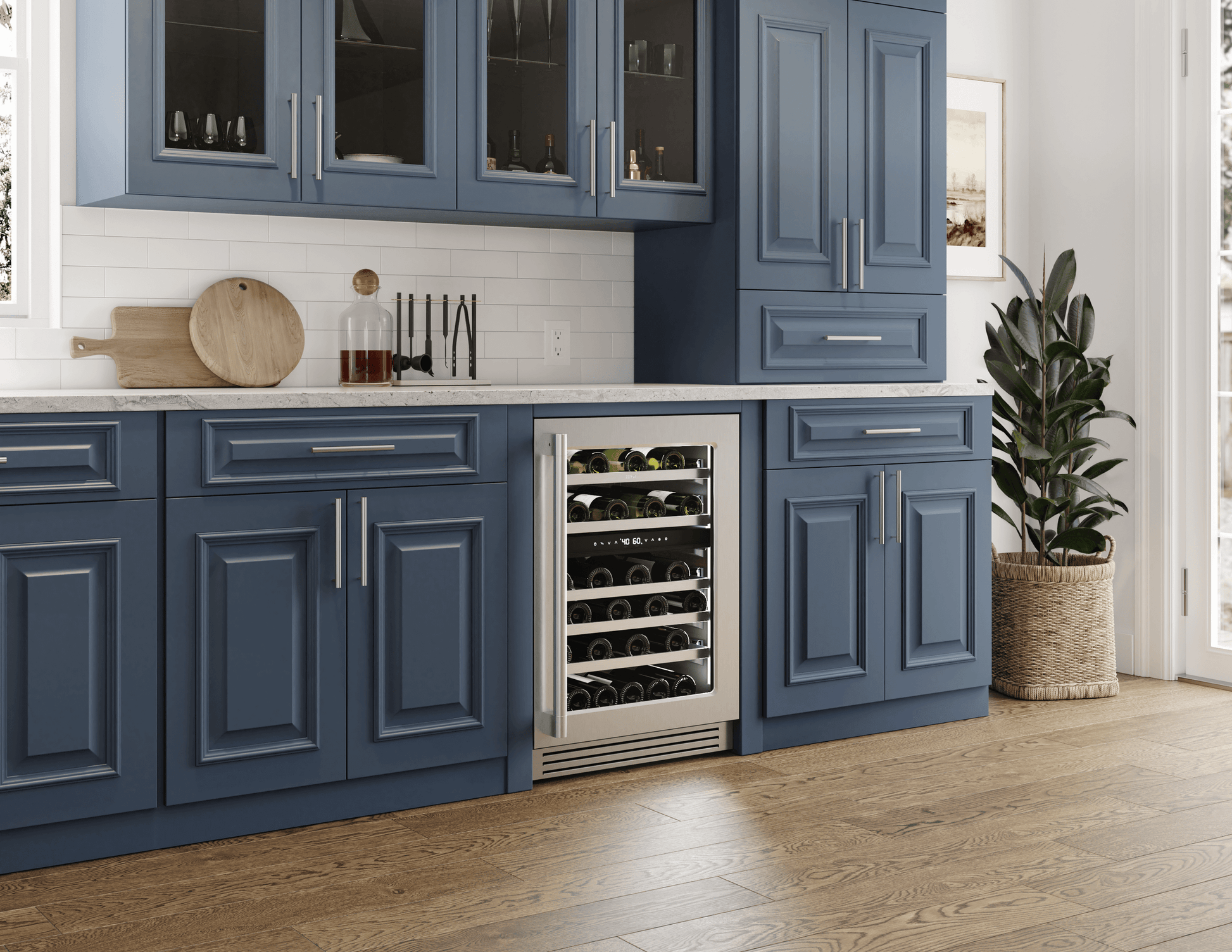 Zephyr PRPW24C02CG Presrv Pro Wine Cooler, 24In Under Cabinet, Ss+Glass, Reverse Door, 2 Zone