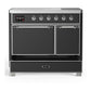 Ilve UMDIB40QNR3MGC Ilve Umdib40Qnr3Mgc Majestic Iii 40 Inch Induction Range With 6 Elements, 3.82 Cu. Ft. Total Oven Capacity (Solid Door, Graphite Matte, Chrome)