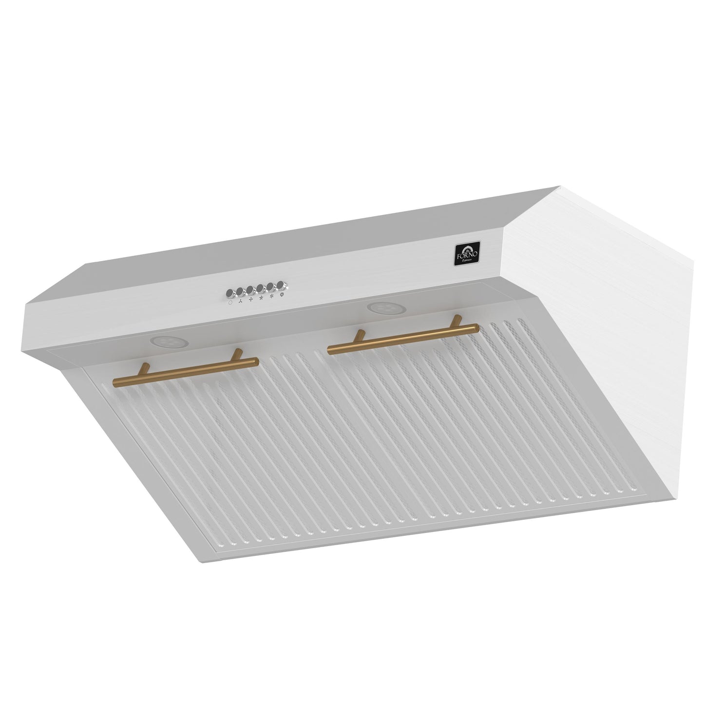 Forno FRHUC525530WHT Forno Bari Espresso 30-Inch Under Cabinet Range Hood, White, 600 Cfm, Led Lighting, Dishwasher-Safe Baffle Filters, 3-Speed Fan Control