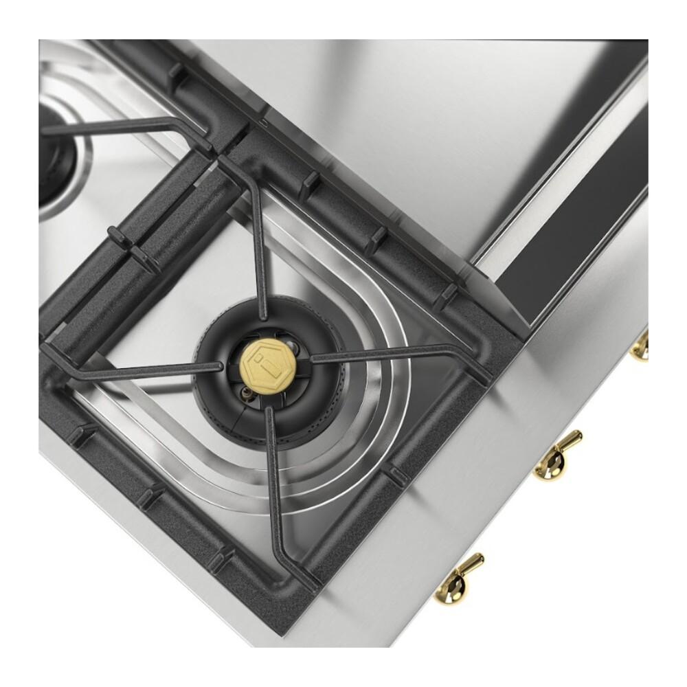 Ilve UHCP48FNSSG Ilve Uhcp48Fnssg Nostalgie Ii 48 Inch Built-In Gas Rangetop With Griddle, In Stainless Steel (Natural Gas)