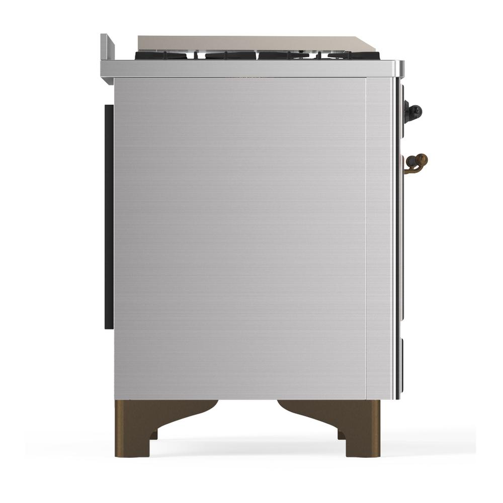 Ilve UM60FNR3SSB Ilve Um60Fnr3Ssb Majestic Iii 60 Inch Dual Fuel Range With 9 Burners And Griddle, Dual Function Burner Up To 25,000 Btu (Natural Gas, Triple Glass Door, Stainless Steel, Burnished)