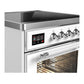 Ilve UMIB30NR3WHC Ilve Umib30Nr3Whc Majestic Iii 30 Inch Induction Range With 4 Elements, 4 Cu. Ft. Oven Capacity (Triple Glass Door, White, Chrome)