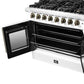 Forno FFSGS635636WHT Forno Galiano 36-Inch Freestanding French Door Dual Fuel Range White