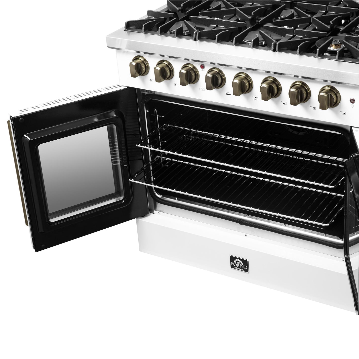 Forno FFSGS635636WHT Forno Galiano 36-Inch Freestanding French Door Dual Fuel Range White