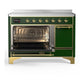 Ilve UMIB48QNR3EGG Ilve Umib48Qnr3Egg Majestic Iii 48 Inch Induction Range With 6 Elements, 5.02 Cu. Ft. Total Oven Capacity (Solid Door, Emerald Green, Brass)