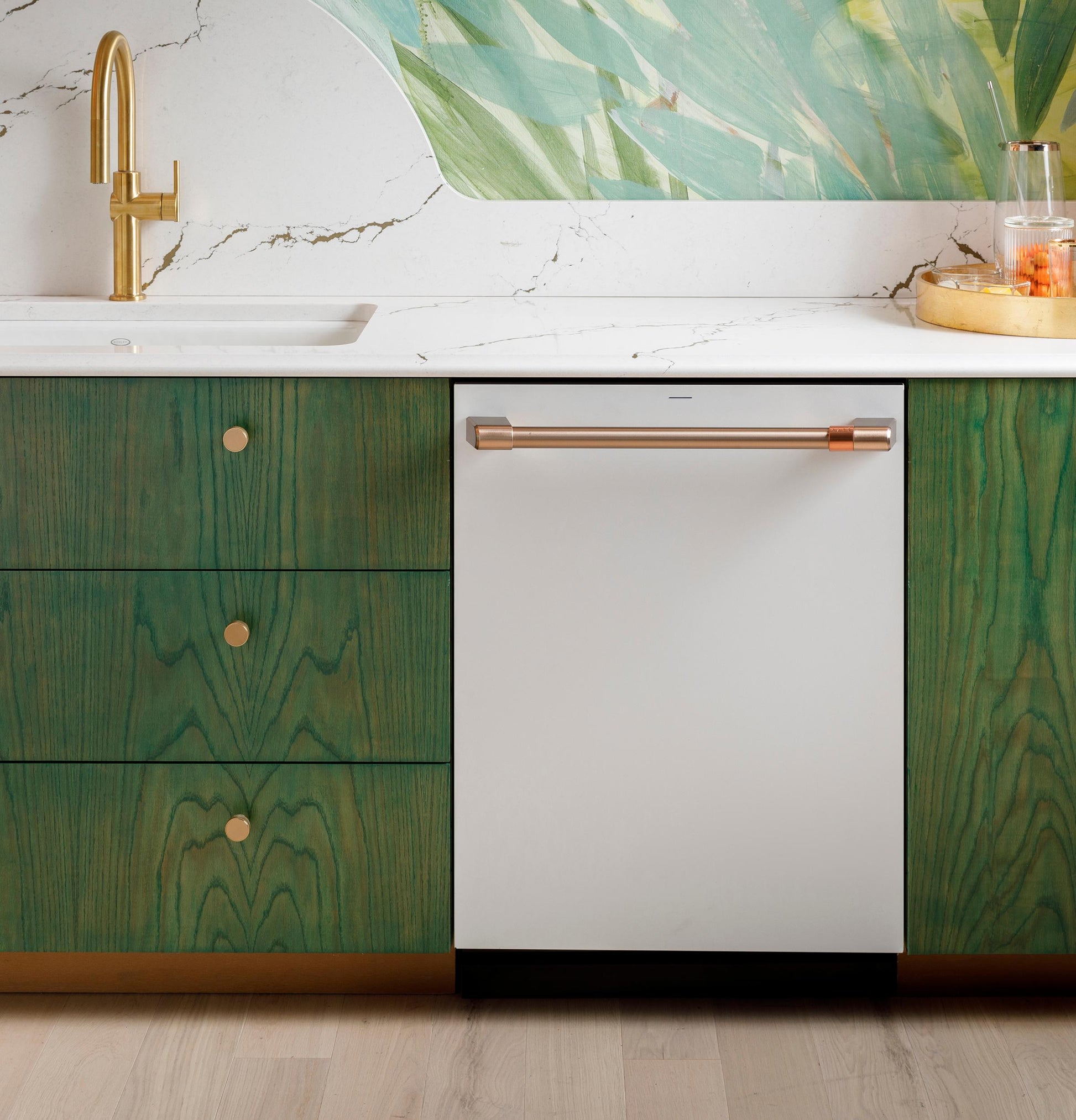 Cafe CDT888P4VW2 Café&#8482; Customfit Energy Star Stainless Interior Smart Dishwasher With Ultra Wash Top Rack And Dual Convection Ultra Dry, Led Lights, 39 Dba